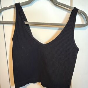 Black Ribbed Women's Tank Top